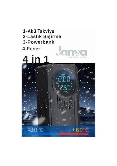 D8h Plus 4in1 Akü Takviye+hava Pompası+led Fener+powerbank