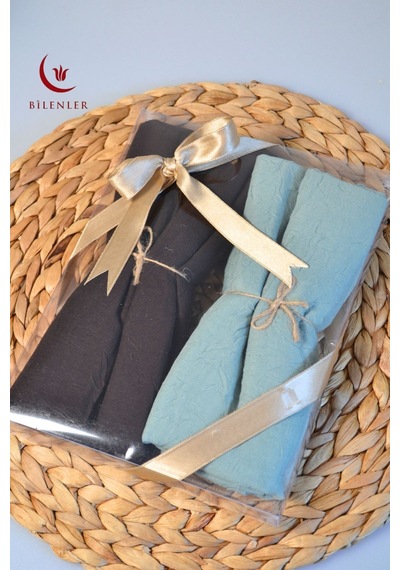 Bilenler Bambu Kraş Şal 75x210 Cm Nefes Alabilir, Terletmez, Tok Duruşlu Mevsimlik Kumaş 2'li Kutu KAhverengi