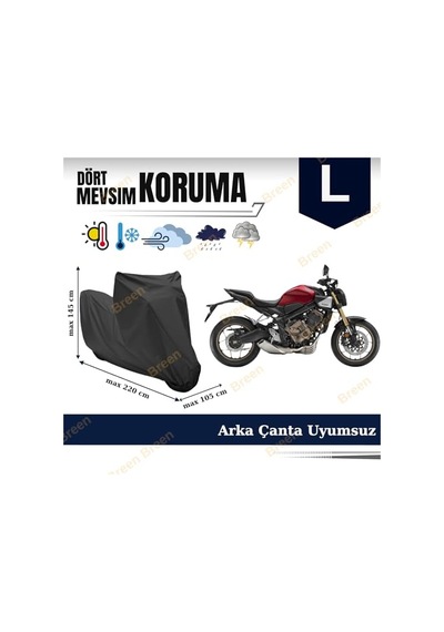 Motosiklet Brandası, Motor Örtüsü Siyah Arka Çanta Ve Kilit Uyumsuz, Motor Uzunluğu 2.10m-2.20m Arası L