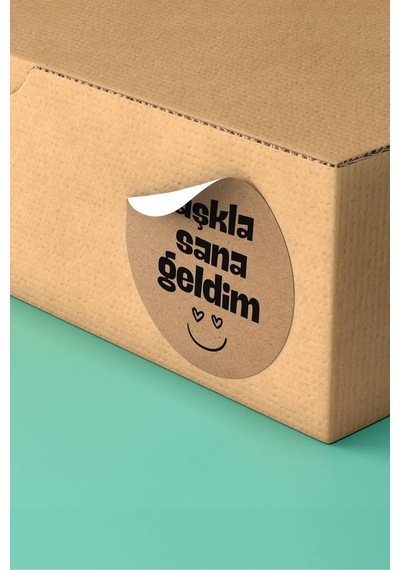 Aşkla Sana Geldim Kraft Sticker 3x3cm St2264 Çok Renkli