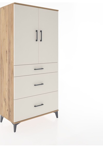 Hyperion Dolap 2 Raflı 3 Çekmeceli 2 Kapaklı 88x44x182 Çam-aytaşı Atlas Çam