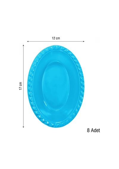 Roll Up Plastik Oval Turkuaz Kase 8'li