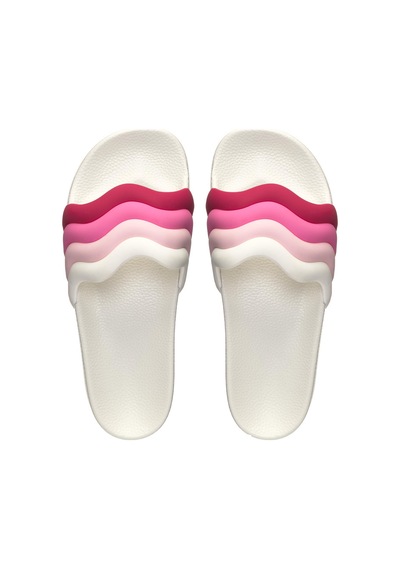 Superga 1908 Slides Curly Padded Stripes Kadın Beyaz Terlik Beyaz-211