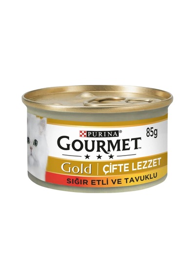 Gourmet Çifte Lezzet Tavuklu Ve Sığır Etli Yetişkin Kedi Konserve 85 Gr