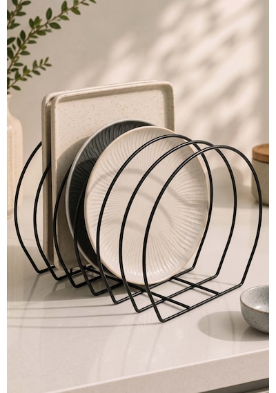 Siyah Metal Tabak Düzenleyici Organizer