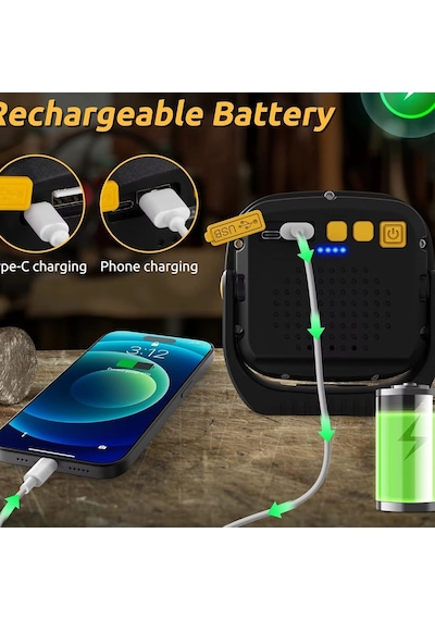 Ws-582 Powerbank Özellikli Tripod Bağlantılı Mıknatıslı 3500 Lümen Usb Şarjlı Çalışma Feneri Çok Renkli