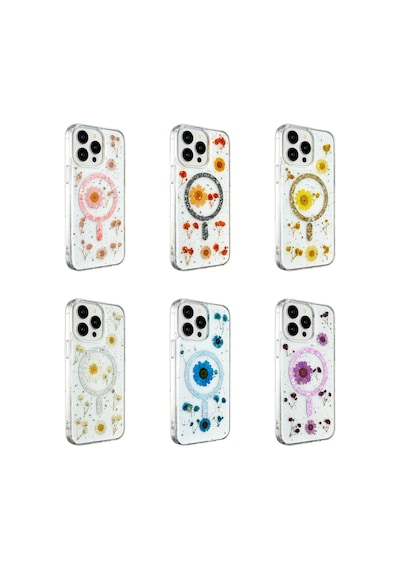 Newface - 257 - İphone 14 Pro Max Kılıf Daisy Simli Magsafe Kapak - Ece-umay - - Gold
