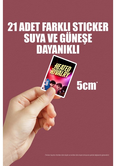 Heated Rivalry Dizi Telefon Laptop Bullet Journal Yapışkanlı Folyo Sticker Paketi 21 Adet Çok Renkli