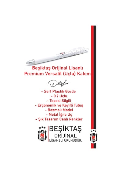 Beşiktaş Lisanslı Premium Versatil Uçlu Kalem 0.7 Kutulu