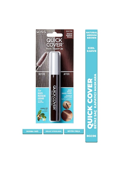 Quick Cover Beyazlar Için Anında Kapatıcı Saç Maskarası - Kızıl Kahve -731509502626