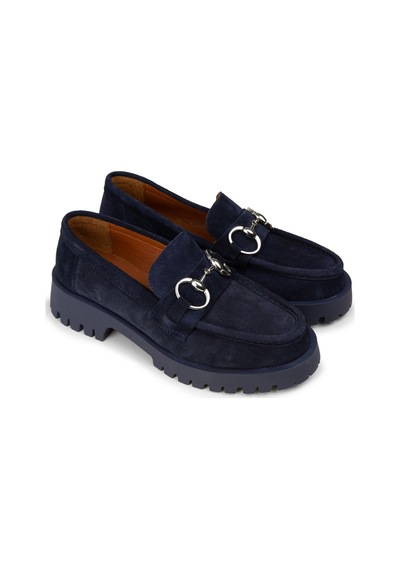 Deery Kadın Hakiki Süet Lacivert Tokalı Loafer - 02037zlcvc01 Lacivert