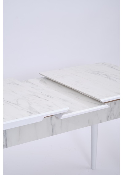 Tekno Venedik Mdf Açılır Mutfak Masa Sandalye Takımı 60x100 Beyaz - Gri