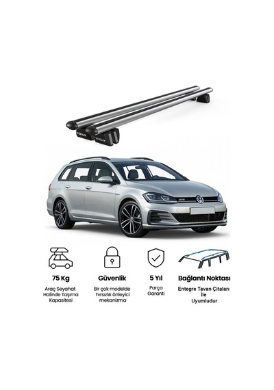 Pençe Volkswagen Jetta Variant 2008 Ve Sonrası Uyumlu Gri Ara Atkı Port Bagaj Tavan Barı