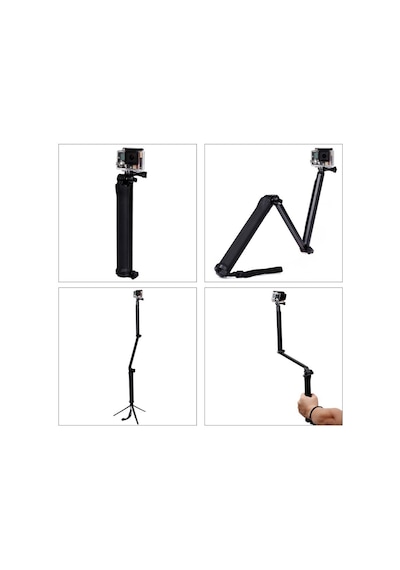 Aksiyon Kamera 3 Yollu Katlanır Monopod Stand Selfie Çubuğu Gp238