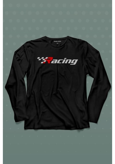 Racing Formula 1 Araba Yarışı Motor Drag Uzun Kollu Tişört Baskılı T-shirt 001