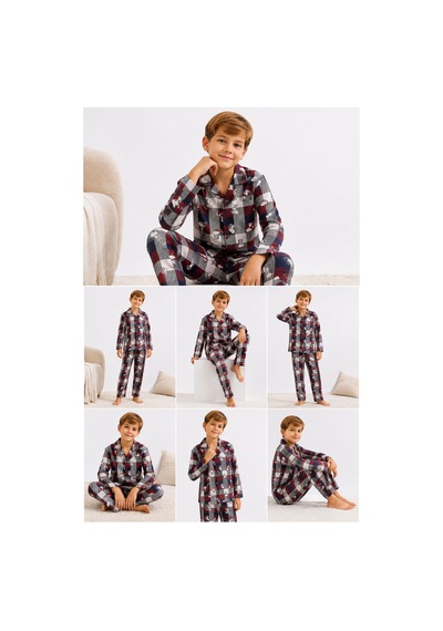 Free Beka Erkek Çocuk Önden Düğmeli Kareli Ve Karakter Desenli Uzun Kollu Pijama Takımı Kırmızı Free Beka Erkek Çocuk Önden Düğmeli Kareli Ve Karakter Desenli Uzun Kollu Pijama Takımı Kırmızı