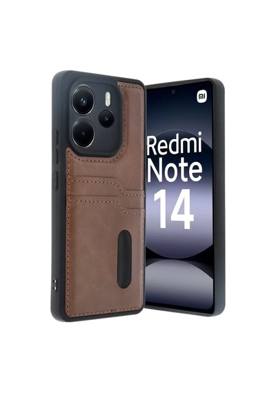 Redmi Note 14 4g Kılıf Sara Kartvizitli Deri Kılıf