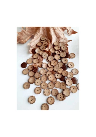 Ahşap Cocanat Düğme 20'li Paket 18 Mm Naturel - 46858309