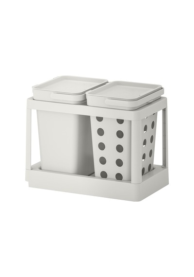 Ikea Hållbar Çöp Ayırma Çözümü 20 Lt 3 Parça Beyaz - Açık Gri 993.088.16