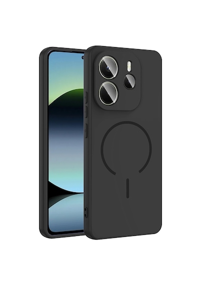 Xiaomi Redmi Note 14 4g Kılıf Magsafe Destekli Kamera Korumalı Yumuşak Silikon Pazarplus Titanyum-Gri