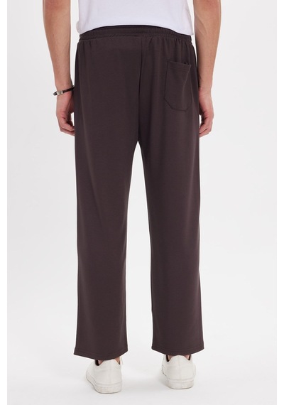 Tudors Erkek Kahverengi Baggy Fit Rahat Kesim Modal Kumaş Soft Doku Beli Bağcıklı Yan Cepli Eşofman Altı-46290