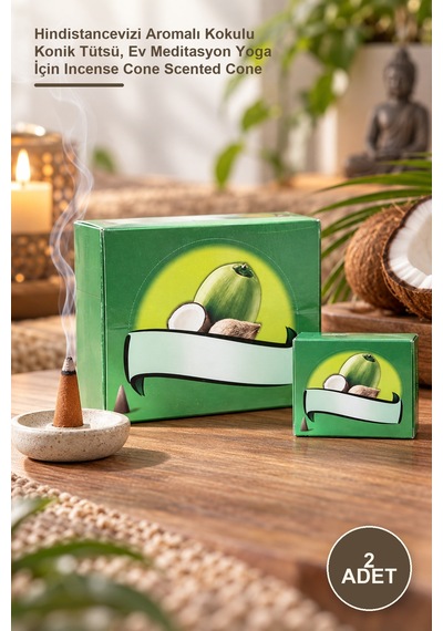 2 Adet Konik Tütsü Hindistancevizi Aromalı Kokulu Konik Tütsü, Ev Meditasyon Yoga İçin Incense Cone Scented Cone