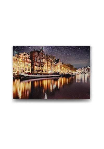 Yıldızlı Amsterdam Gecesi Tablosu - 100x70cm 7/8 Yaş