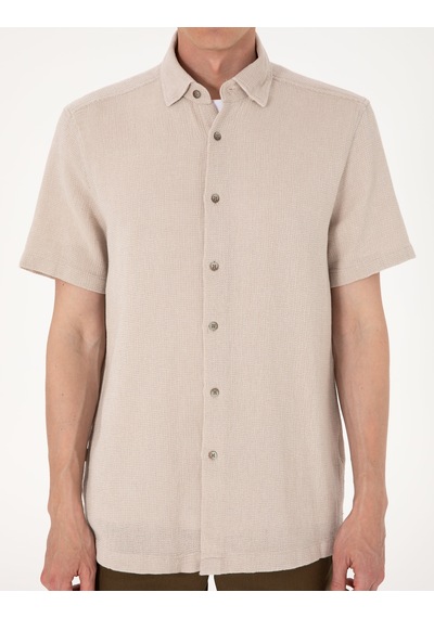 Pierre Cardin Erkek Bej Gömlek Kısa Kollu 50307070-vr011 Bej