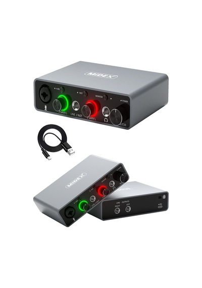 Glx-700gr Usb Stüdyo Ses Kartı, 2 Giriş 2 Çıkış, 24bit/192khz