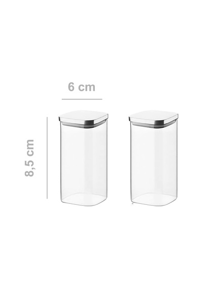 Metal Kapaklı Vakumlu Kare Kavanoz, Hava Geçirmez Saklama Kabı, 300 Ml 2 Adet Çok Renkli