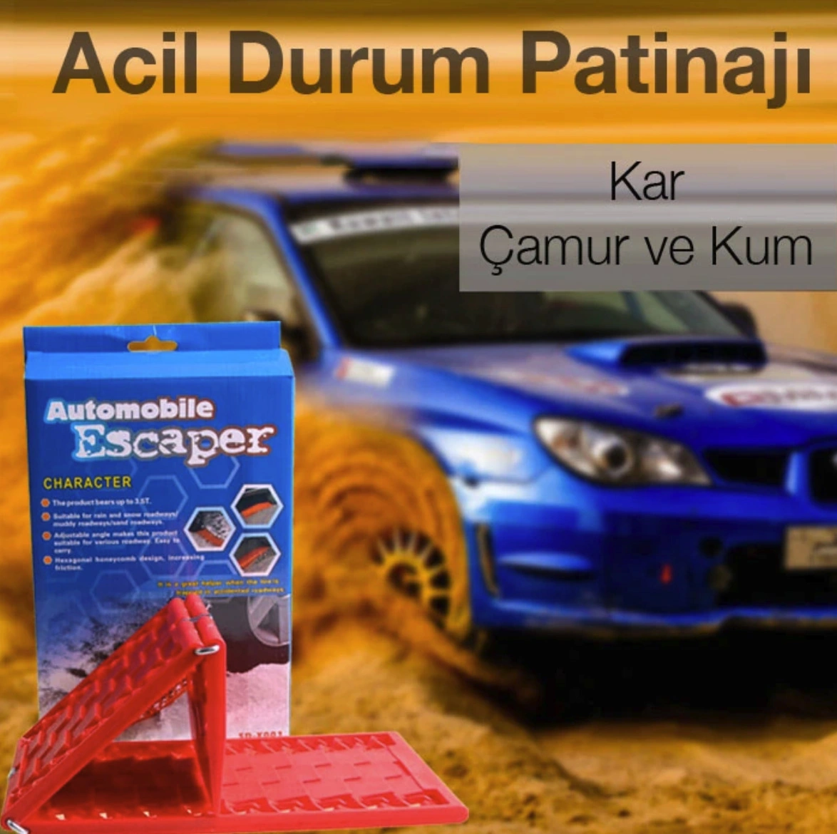 Kaydırmaz Araç Pedi Kar Çamur Kum İçin Anti Patinaj Pedi Off Road Kar Don İçin Kaydırmaz 1