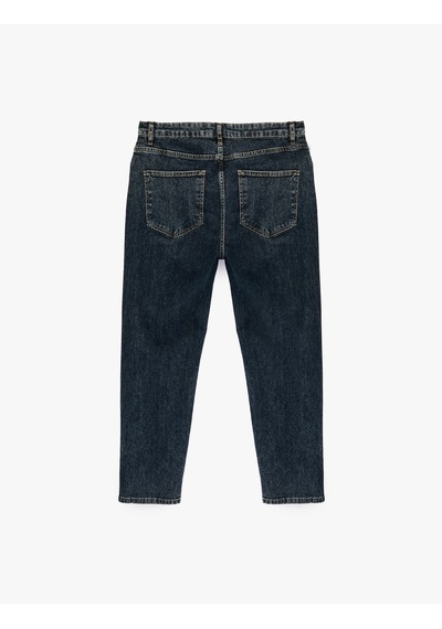 Koton Normal Bel Cepli Pamuklu Tapered Fit Jean Pantolon - Joe Jean Orta İndigo 7wam40129nd Koton Normal Bel Cepli Pamuklu Tapered Fit Jean Pantolon - Joe Jean Orta İndigo 7wam40129nd