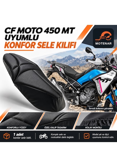 Motenar Cf Moto 450 Mt Uyumlu Visco Konfor Sele Kılıfı Siyah