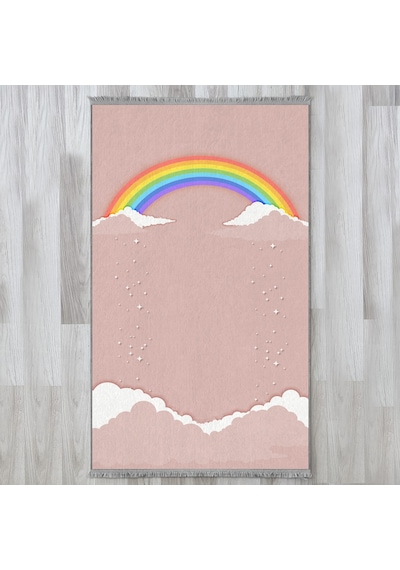 Evaşk Çocuk Seccadesi Namazlık Dokuma Halı Kaymaz Muslumana Seccade66x113 PEMBE 1EVASK411P50