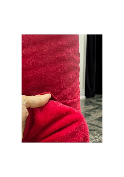 Zp Tavşan, Ithal Kırmızı Ince Peluş Kumaş Tüy Dökmez 100x150cm Ebat, Tekstil Kırmızı Kırmızı