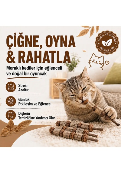 Matatabi Meyveli Kedi Oyuncağı Doğal Çiğneme Ve Oyun Çubuğu 1 Adet