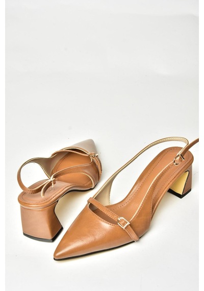 Fox Shoes U654078709 Karamel Kalın Topuklu Kadın Ayakkabı Karamel
