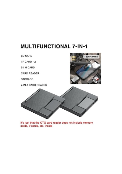 Çok İşlevli 7in1 Otg Usb Kart Okuyucu Usb Type-c Usb C Adaptörü Tf Sd Sim Kart Pin Saklama Kutusu İçin Laptop Aksesuarları Zr592
