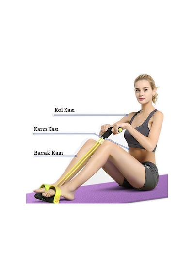 4 Lastikli Body Trimmer Mekik Çekme Aleti Evde Spor Egzersiz
