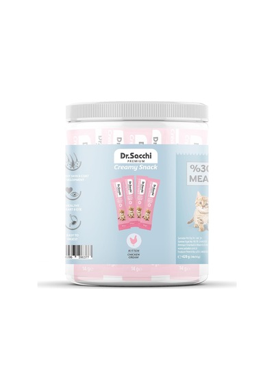 Tr Creamy Snack Kitten Chicken Sıvı Kedi Ödülü 14gr - 30'lu Kavanoz