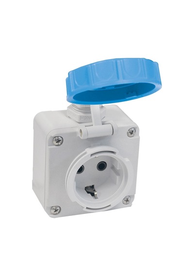 Tp Electric 1x16 A. Elektrik Prizi Duvar Prizi Ip68 Mavi Renk Vid
