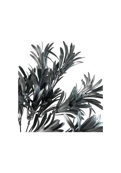 Yapay Çiçek Gümüş Renk Podocarpus Demeti 7dal 48 Çiçek Garnitür Aradal Dekoratif Yapay Bitki