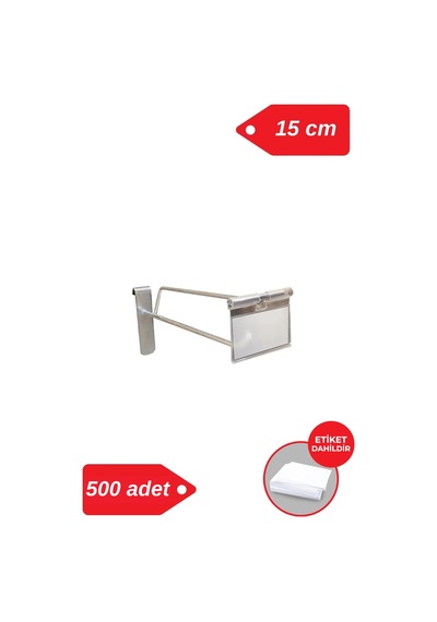 Etiketli Tel Pano Kancası 15 Cm Galvaniz Mağaza Raf Askı Kancası 500 Adet
