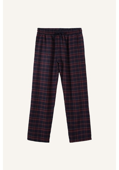 Defacto New Regular Fit Ekose Desenli Cepli Uzun Boy Flanel Pijama Altı H7623ax26aunv135 Lacivert-nv135