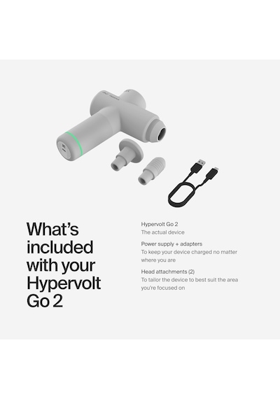 Hyperice Hypervolt Go 2 - Arktik Gri - Sessiz Kayma Teknolojisine Sahip - Elde Taşınabilir Perküsyon Masaj Tabancası - 3 Hız, 2 Değiştirilebilir Başlık Siyah Hyperice Hypervolt Go 2 - Arktik Gri - Sessiz Kayma Teknolojisine Sahip - Elde Taşınabilir Perküsyon Masaj Tabancası - 3 Hız, 2 Değiştirilebilir Başlık Siyah