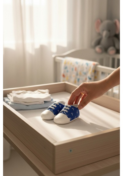 Balbeybi Bebek Deniz Çapalı Figürlü Spor Ayakkabı Kaydırmaz Taban İlk Adım Sneaker Ortopedik Hafif Günlük Mavi