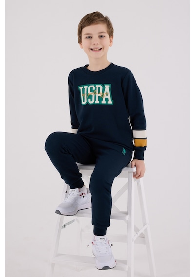 U.S. Polo Assn. Lisanslı Erkek Çocuk Alt Üst 2 Parça Eşofman Takımı Us2213 Lacivert