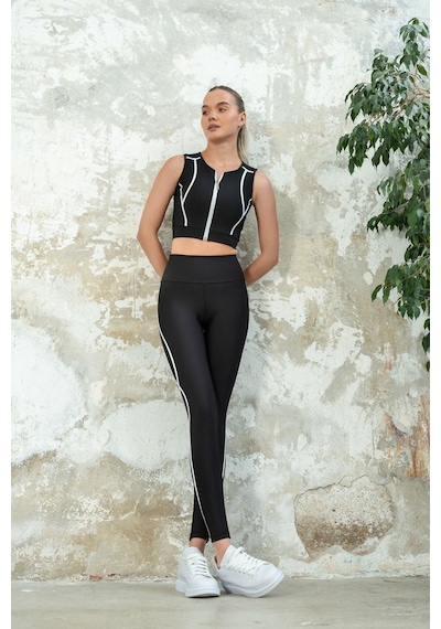 Dar Kesim Spor Toparlayıcı Vanves Fitness Tayt Siyah Renk 001