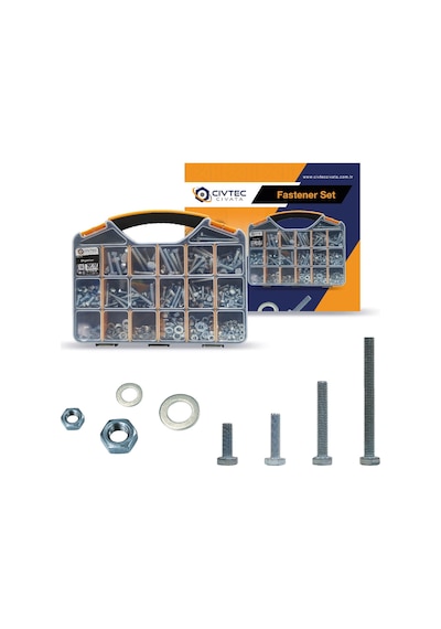 Civtec 682 Parça 16 Çeşit Ysb Vida - Somun - Pul Seti -takım Tk-16 Standart