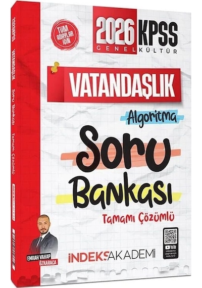 2026 Kpss Vatandaşlık Algoritma Soru Bankası Çözümlü - Emrah Vahap Özkaraca İndeks Akademi Yayıncılık
